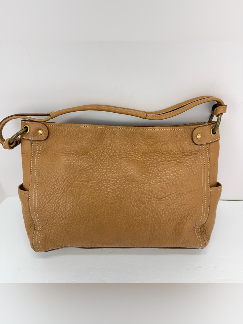 Vintage Fossil Brown Pebbled Leather Hobo Shoulder Bag - Picture 2 of 11